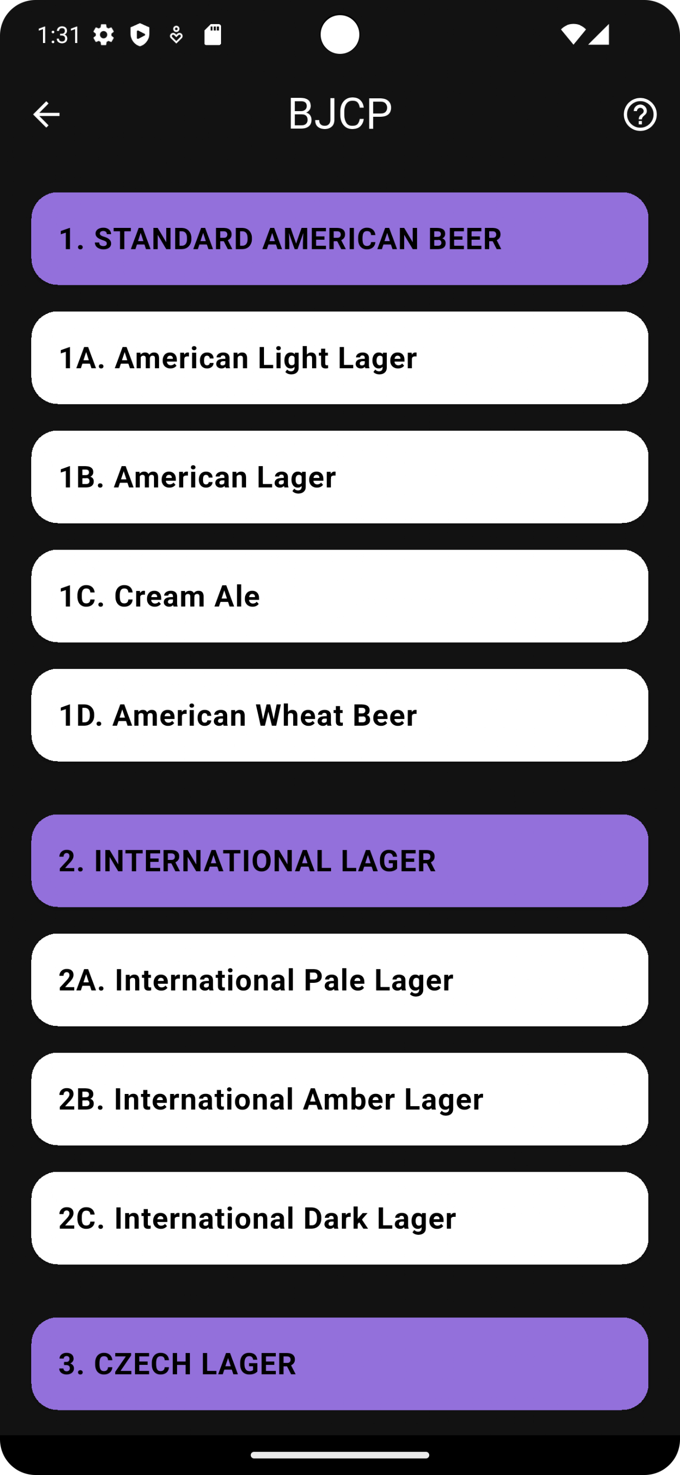 Tela do aplicativo Beer Sommelier 2