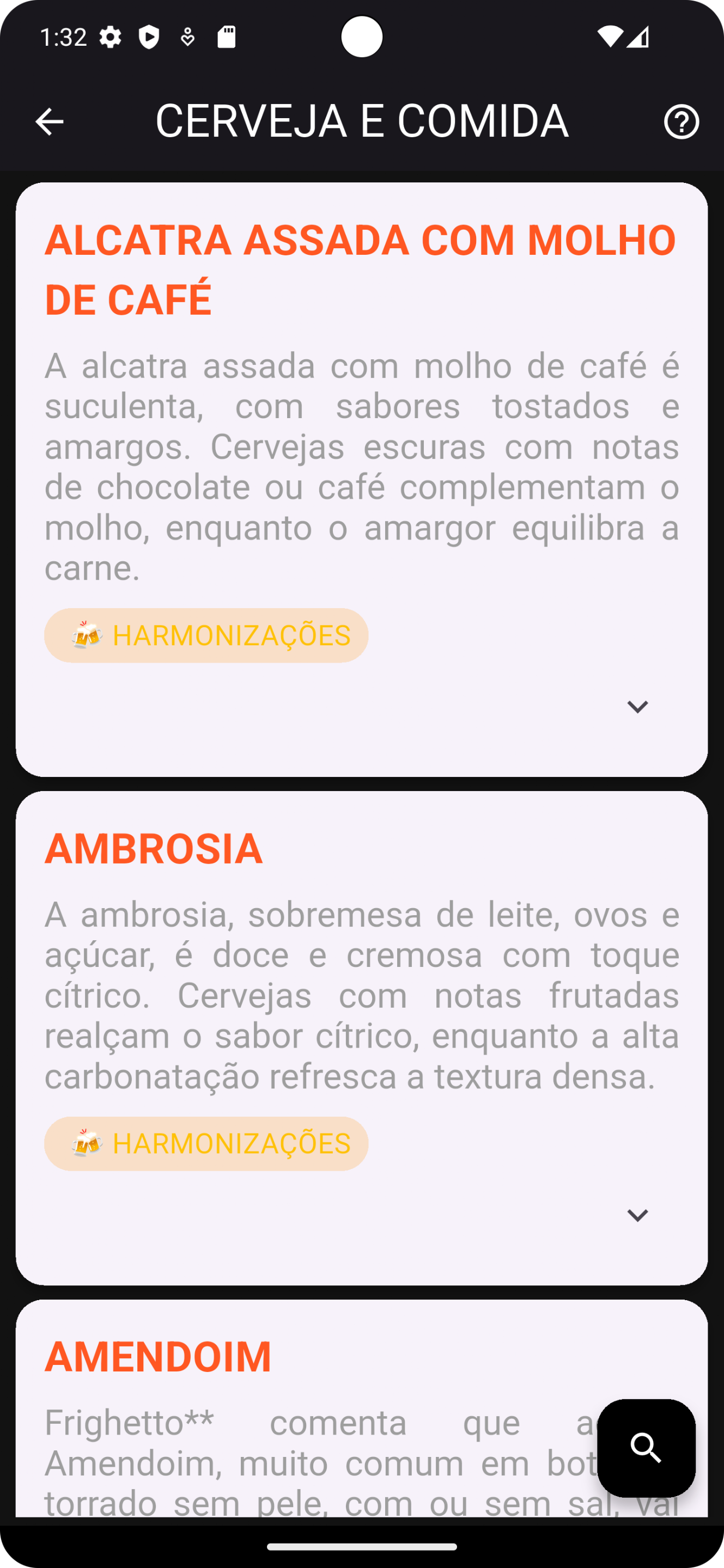Tela do aplicativo Beer Sommelier 5